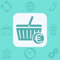 Shopping basket vector icon sign symbol Royalty Free Stock Photo