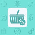 Shopping basket vector icon sign symbol Royalty Free Stock Photo