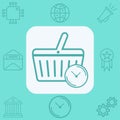 Shopping basket vector icon sign symbol Royalty Free Stock Photo