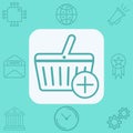 Shopping basket vector icon sign symbol Royalty Free Stock Photo