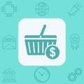 Shopping basket vector icon sign symbol Royalty Free Stock Photo