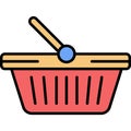 Shopping basket vector market shop cart icon Royalty Free Stock Photo