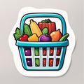 Basket filled with groceries