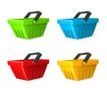 Shopping baskets vector icons