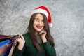 Shopping beautiful girl with paper bags. Royalty Free Stock Photo