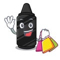 Shopping black crayon in the character shape