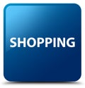 Shopping blue square button Royalty Free Stock Photo