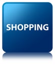 Shopping blue square button Royalty Free Stock Photo
