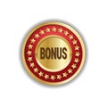 Shopping Bonus Label Golden Badge Seasonal Sale Icon Isolated