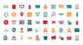 Shopping business commerce trade online icon set