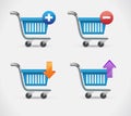 Shopping busket icon in realistic style isolated on white background. E-commerce symbol stock