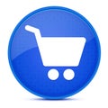 Shopping cart aesthetic glossy blue round button abstract Royalty Free Stock Photo