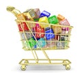 Shopping cart with application software icons Royalty Free Stock Photo