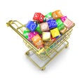 Shopping cart with application software icons Royalty Free Stock Photo