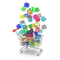 Shopping cart with application software icons Royalty Free Stock Photo