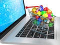Shopping cart with application software icons Royalty Free Stock Photo