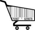 Shopping cart with ar code Royalty Free Stock Photo