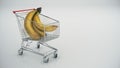 Shopping cart with bananas Royalty Free Stock Photo