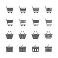 Shopping cart & basket icons set Royalty Free Stock Photo