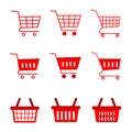 shopping cart and basket