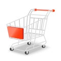 Shopping cart, basket used for shopping isolated vector