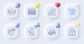 Shopping cart, Bid offer and Bribe line icons. For web app, printing. Vector