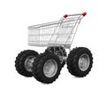 Shopping Cart With Big Car Wheel