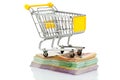 Shopping cart on bills