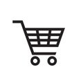Shopping Cart - black icon on white background vector illustration for website, mobile application, presentation, infographic. Royalty Free Stock Photo