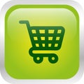 Shopping cart button square rounded corner greenish yellow gradient button