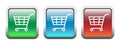 Shopping cart buttons icon web sign symbol illustration options for webdesign, infographic template in 3 color options Royalty Free Stock Photo