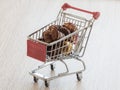 Shopping cart with chocolate confectionery