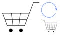 Shopping Cart and Circular Refresh Arrow Symbol