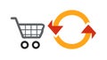 Shopping Cart with Circular Refresh Loop Icon, vector design Generative AI Royalty Free Stock Photo