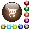 Shopping cart color glass buttons Royalty Free Stock Photo