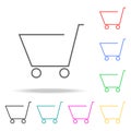Shopping Cart colored icons. Element of sewing multi colored icon for mobile concept and web apps. Thin line icon for website desi
