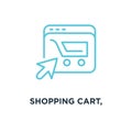 shopping cart, completed order, e icon. commerce linear concept