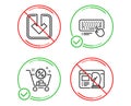 Shopping cart, Computer keyboard and Load document icons set. Seo strategy sign. Vector