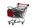 Shopping cart with a computer mouse Royalty Free Stock Photo