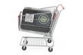 Shopping cart with dashcam. 3D rendering