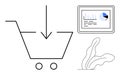 Online Shopping Analytics with Cart and Growth Chart in Minimalist Design Royalty Free Stock Photo