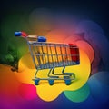 Shopping cart , ecommerce and business concept, background. Generative AI