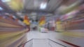 Shopping cart fast motion timelapse in the supermarket