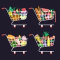 Shopping cart food Royalty Free Stock Photo