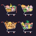 Shopping cart food Royalty Free Stock Photo