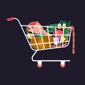 Shopping cart food Royalty Free Stock Photo