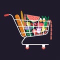 Shopping cart food Royalty Free Stock Photo