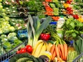 Shopping cart with fruit and vegetables Royalty Free Stock Photo