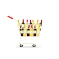 Shopping cart full of wine