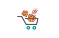 Shopping cart and gift packs Surprise Logo